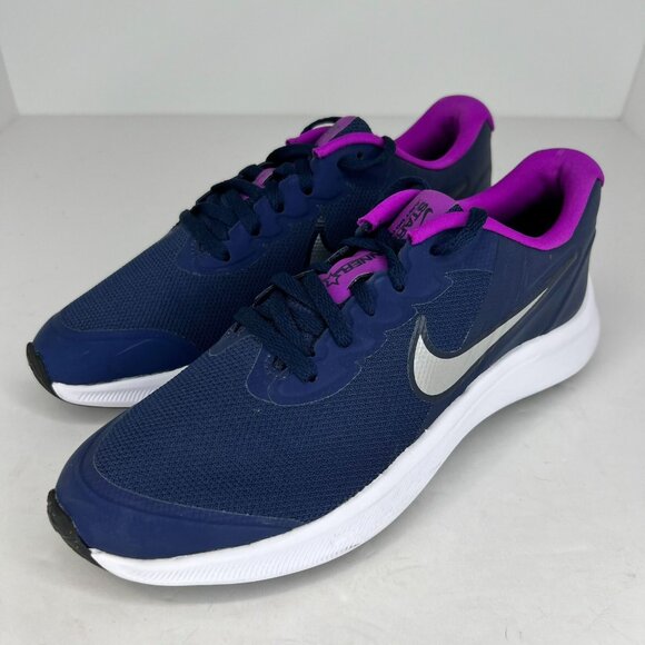 Nike Star Runner Kids DA2776-404 Navy Blue Purple Lace Up Size 4Y Athletic Shoes